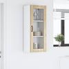 Wall Mounted Glass Cabinet LUCCA Sonoma Oak 40 x 31 x 100 cm