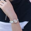 Casio Коллекция SHEEN Кварцевый механизм Ремешок из натуральной кожи Часы Женские Белый циферблат SHS-4525PGL-7APR