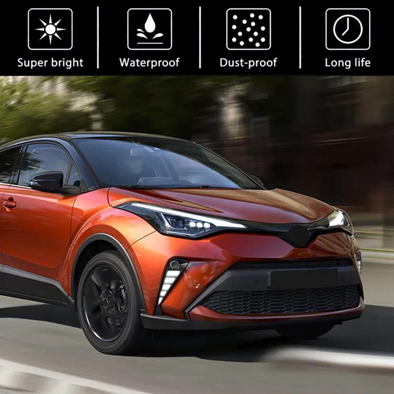 Многофункциональная светодиодная лампа-отражатель для Toyota C-HR CHR Дневной ходовой огонь Динамический Желтый Белый Указатель поворота Дневной свет Противотуманная фара 12В