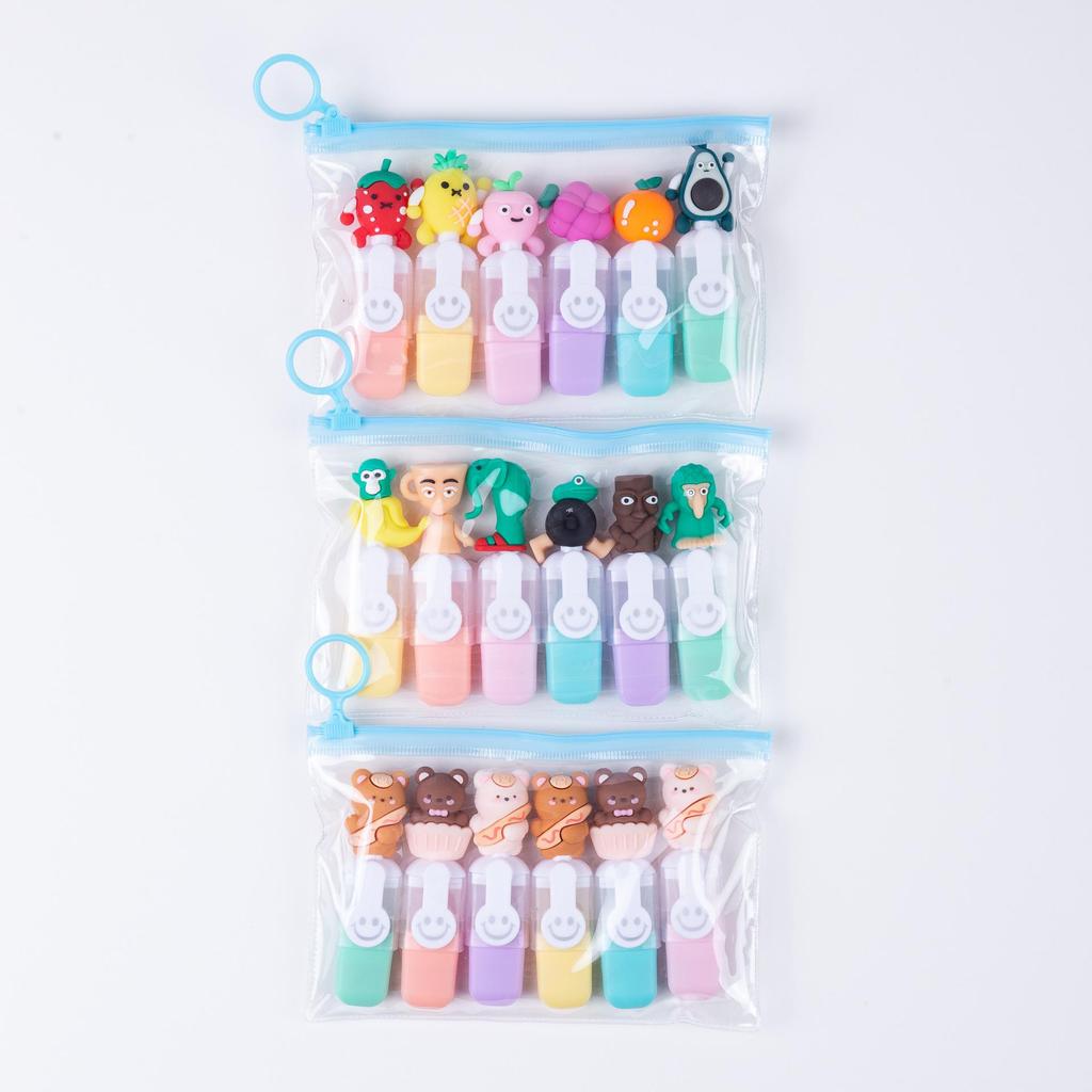 Капибара Мультяшный Фруктовая Тема 6-Цветный Набор Хайлайтеров на Рождество