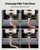 Electric Sausage Stuffer, 22 LBS / 10 L Vertical Meat Filler with Stepless Speed Adjustment, Stainless Steel Sausage Stuffing Machine, Foot Pedal & 4