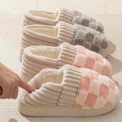 Хлопковые тапочки мужские зимние новые домашние комнатные сумка и домашний флис теплые женские пушистые хлопковые туфли мужские зимние