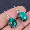 Изумруд(Смоделированный) Драгоценный камень 925 Стерлинговое серебро Ювелирные изделия Серьга 1,38" h8E52