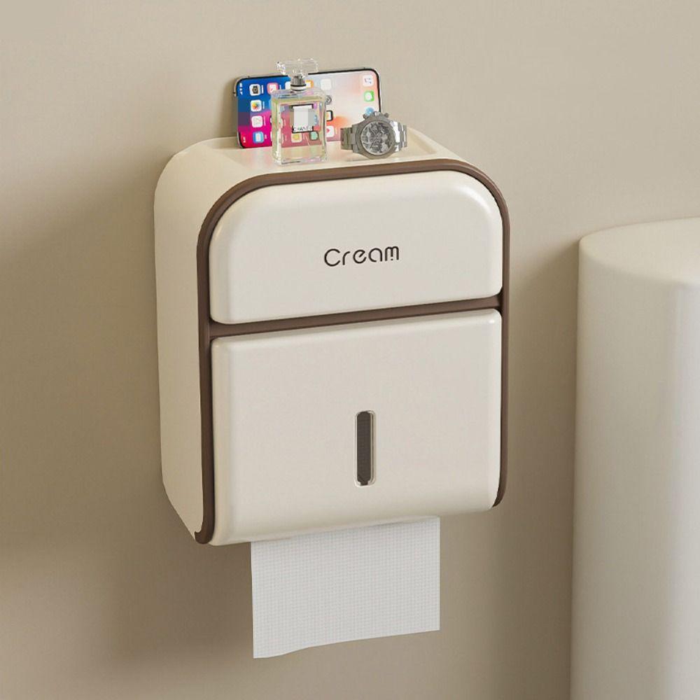 Multipurpose Wall-Mounted Tissue Box No-Drill Tissue Storage Rack Tissue Container  Kitchen
