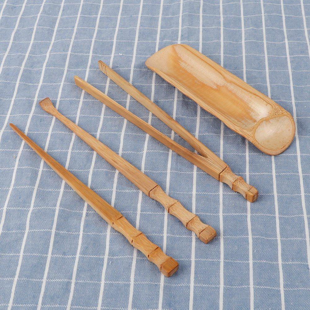 4PCS Set Bamboo Chinese Tea Set Tea Spoon Tea Ceremony Tools Gongfu Tea Set  Tea Ceremony