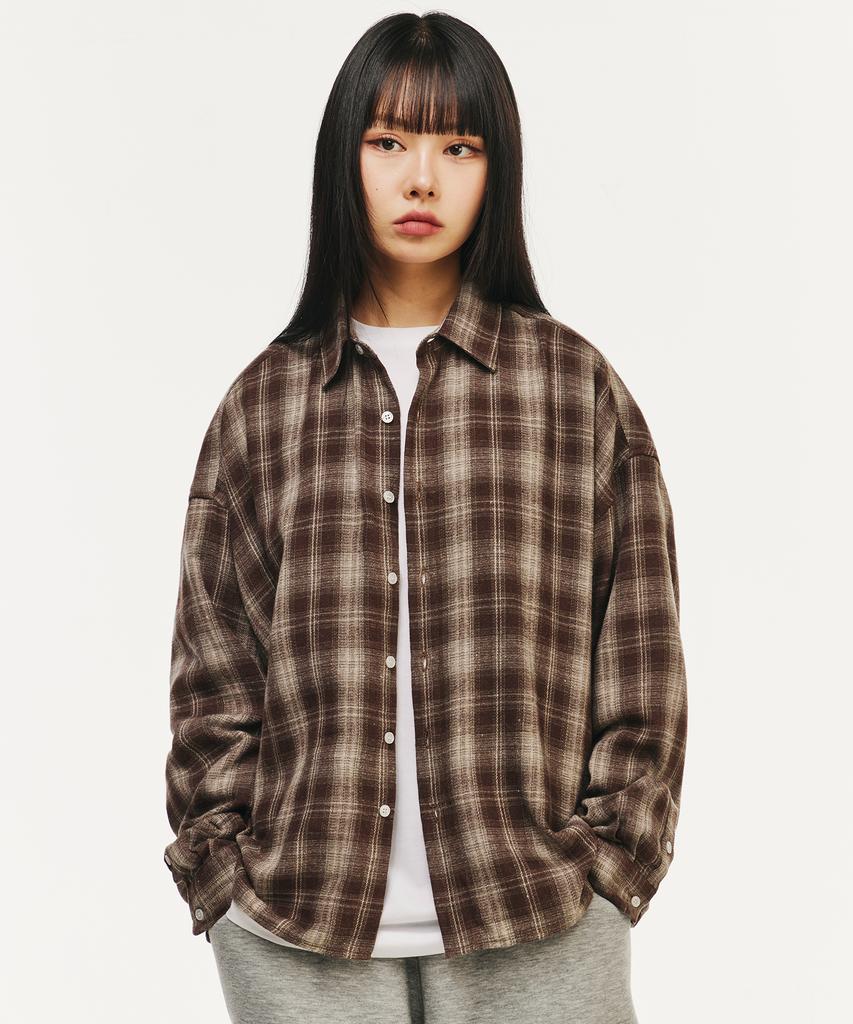 SIGNATURE Crop Check Shirt [Brown]