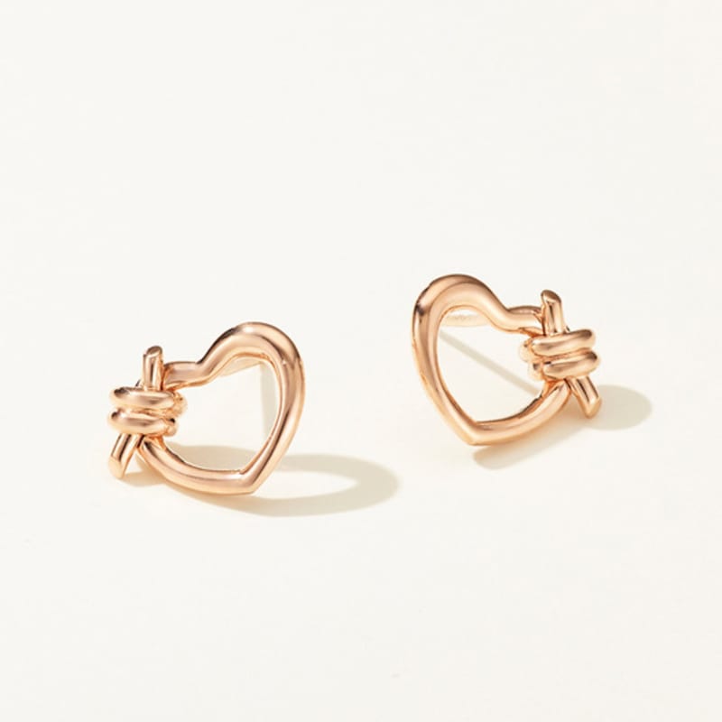 METROCITY JEWELRY Cuore Sterling Silver Rose Earrings A231SE0004RPQ