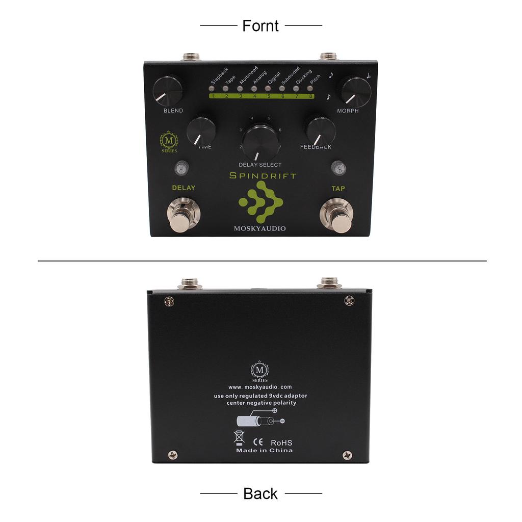 MOSKYAudio, педаль эффектов для гитары, цифровая задержка с TAP, двойной педальный переключатель, педаль задержки, педаль для гитары с