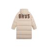 Li Ning Sports Basketball Series Logo Embroidered Stand Collar Long Hooded Down Jacket Men Outerwear Milk-Brown AYMS045-1