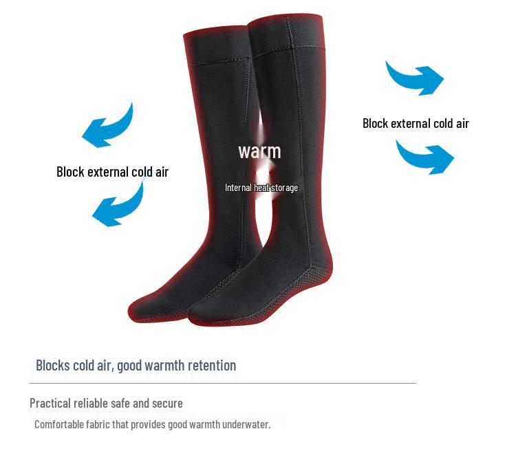 Водонепроницаемые носки для снорклинга YALISI 3 мм: Теплые, Нескользящие, Морозостойкие Носки для Пляжа и Дайвинга для Мужчин и Женщин