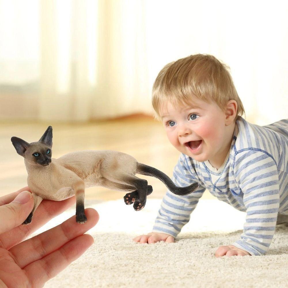 Kids Doll Toy Cat Figures Desktop Decor Cat Ornament Exquisite Cat Model