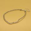 Trendy Summer Multi-Layer Metal & Bead Chain Anklet with Flash Diamonds