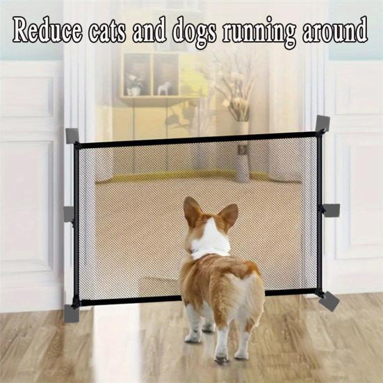 Ворота для собак, сетчатые ворота для домашних животных, ограждение для безопасности щенков и малышей с крючками для лестниц и дверных проемов дома