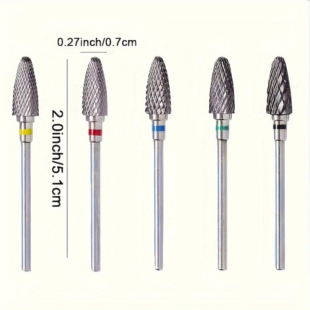 2 ШТ. Фрезы из карбида вольфрама для ногтей, для снятия гель-лака, 3/32 дюйма, пилки для ногтевого искусства, фреза для кутикулы, для маникюра и педикюра