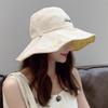 Small daisy fisherman's hat Children's double-sided color matching sunscreen visor Simple large brim Foldable sun hat