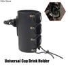 Universal Cup Drink Holder Leather Adjustable Drink Holder with 360°Swivel for Motorcycle Bicycle UTV 22-28mm