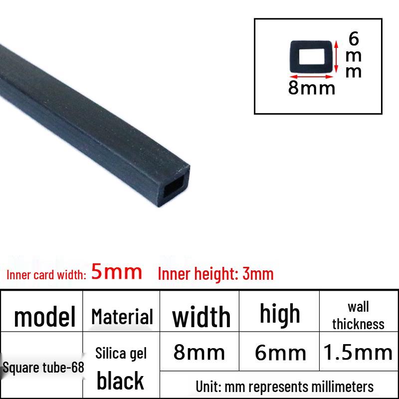 High-Temperature Resistant Silicone Square Tubing: Durable, Customizable, Aging-Resistant Rubber Sheath and Hollow Sealing Strip.