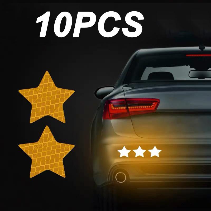 10 шт. Светоотражающая наклейка для автомобиля и мотоцикла Светоотражающая предупреждающая лента против столкновений для украшения багажника автомобиля