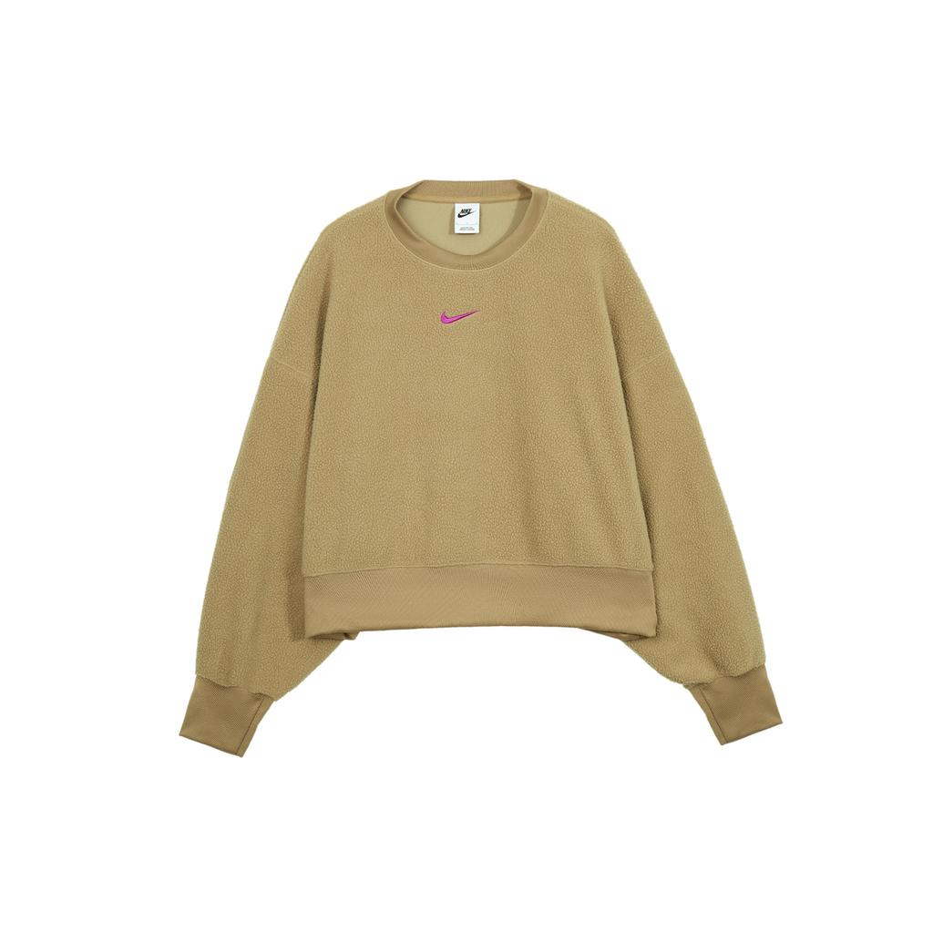 Nike Свитшоты Женские Верблюжий Круглый вырез Умеренный Обычный DQ6845-258