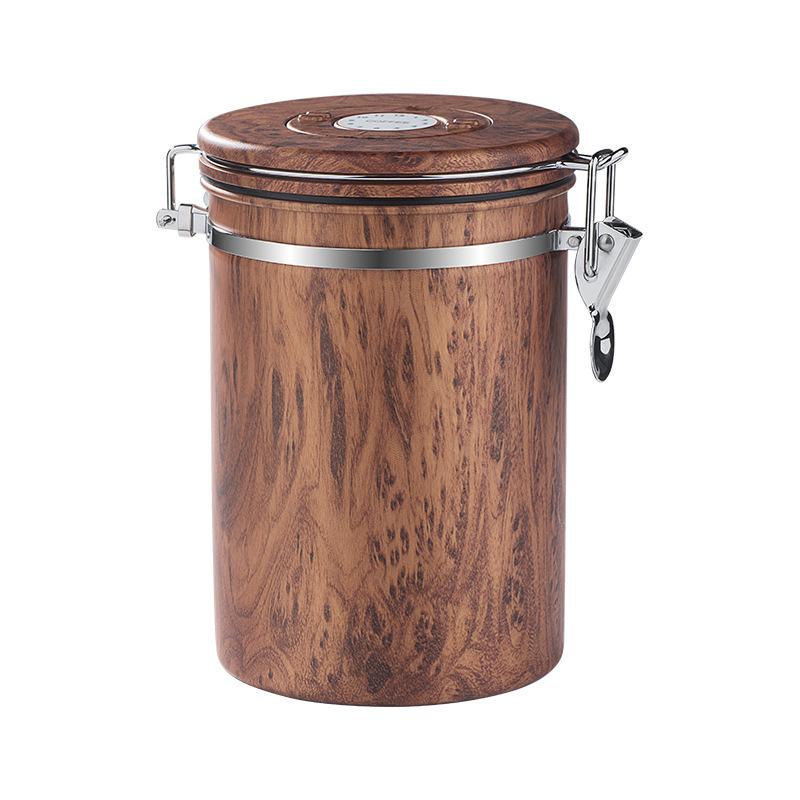 Coffee Canister Stainless Steel 1.8L Vacuum Sealed Tank Grain Tea Nut Cans Airtight Packaging Storage Box Home Food Container