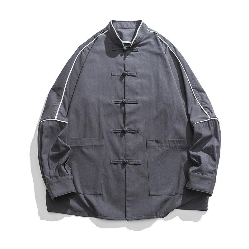 Новая комбинированная хлопковая и льняная полированная темная куртка в стиле Ямамото большого размера в китайском стиле