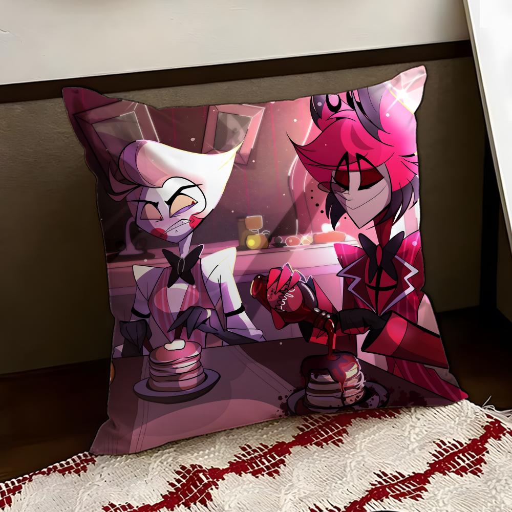 Подушка с принтом из аниме Hazbin Hotel, двусторонняя, мягкая, прочная, чехол для подушки, для дома, автомобиля, многоцелевое использование для ежедневного комфорта