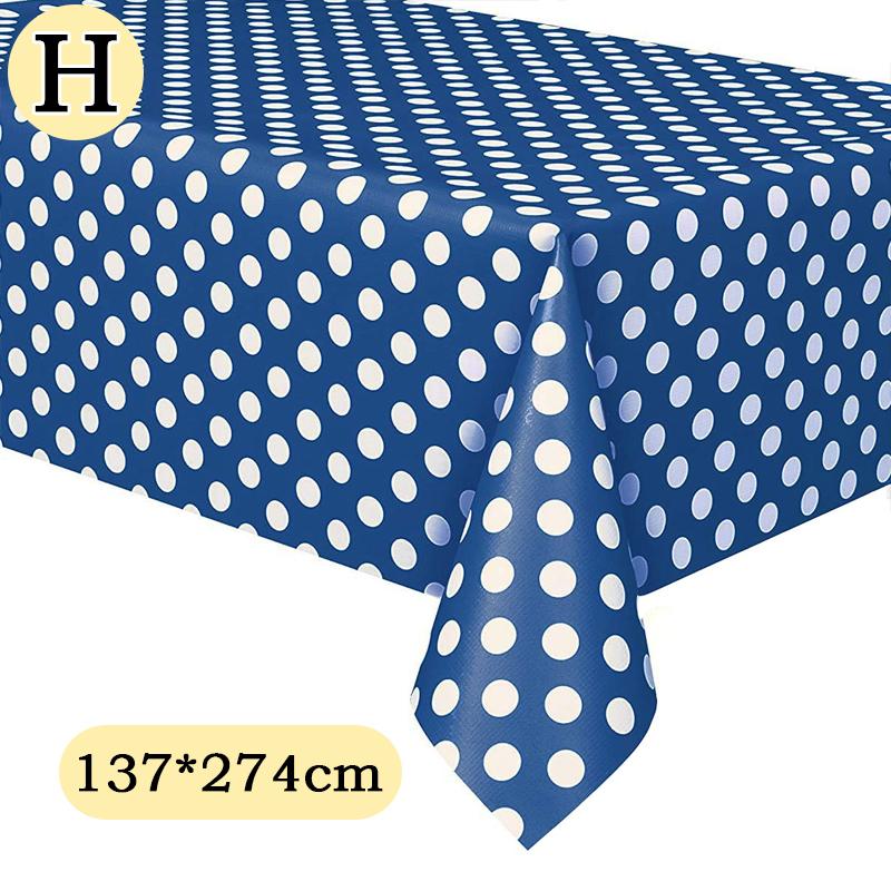 Disposable Waterproof Plastic Tablecloth Birthday Party Wedding Tablecloth Dot Eco-Friendly Tableware Rectangular Table Cover