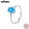 925 Sterling Silver Crown Blue Opal Ring With Translucent Opal For Women Party Wedding Anniversary Gift Fine Jewellery