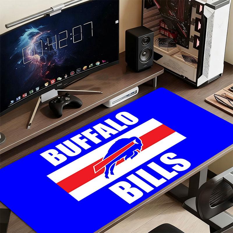 BUF Bills Mouse Pad, Large Gaming Desk Mat, Non-slip XXL Mousepad for Laptop & Tablet, Mini PC Playmat with Stitched Edges