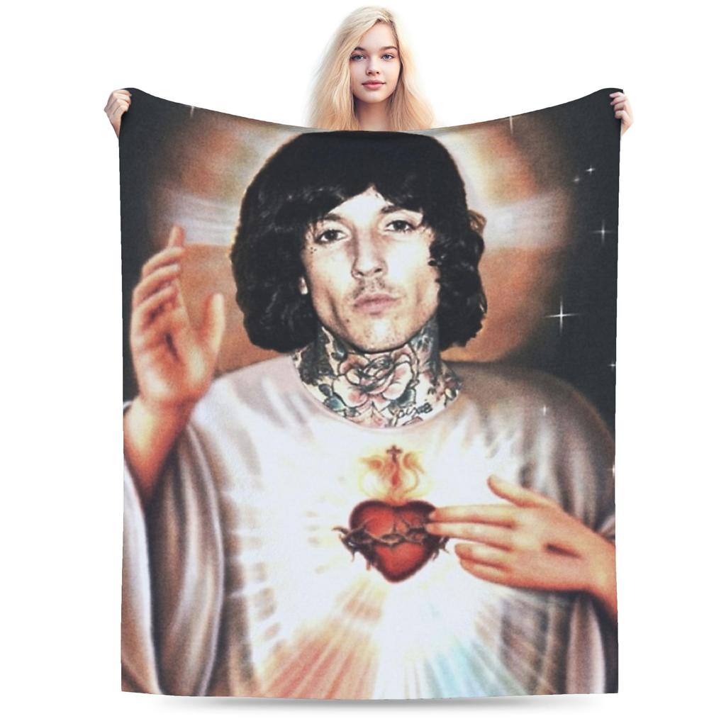 Saint Oli Sykes Bringed Me The Horizoned Blankets Fleece Winter Multi-function Soft Throw Blanket for Bedding Office Quilt