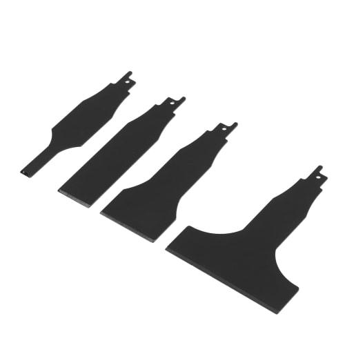 Hilitand Reciprocating Scrapers, 10mm, 30mm, 50mm, and 100mm, Tile Cleaning Scrapers, Pack of 4, Black