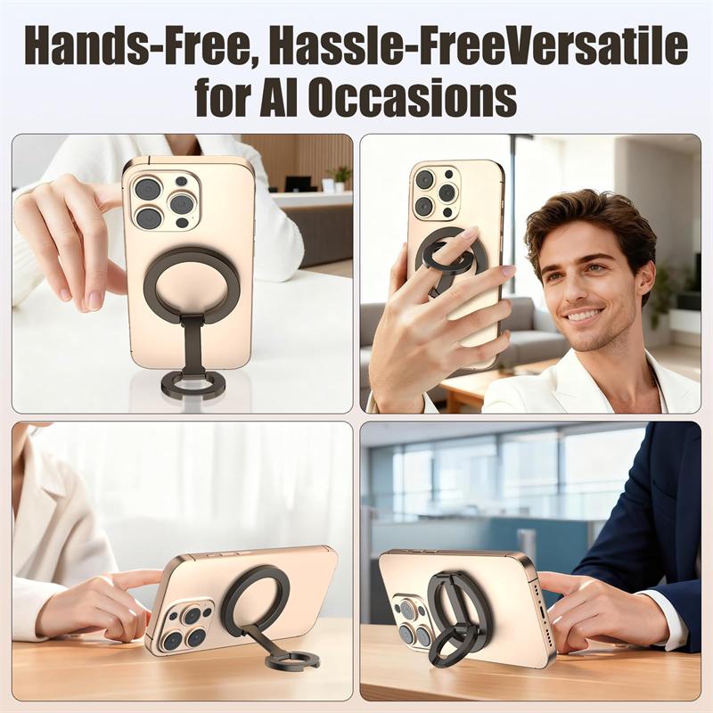 Magnet Phone Stand Grip Compatible with Car Mount For MagSafe [Double-Sided Super Magnetic] for iPhone 17/16/15/14/13 Pro Plus 5
