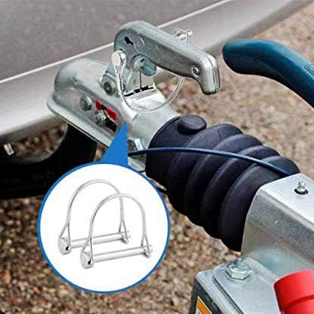 2 шт. D-образный стопорный штифт вала 8 мм x 70 мм, проволочный стопорный штифт, сверхмощная пружинная пряжка, штифт для сельскохозяйственных прицепов