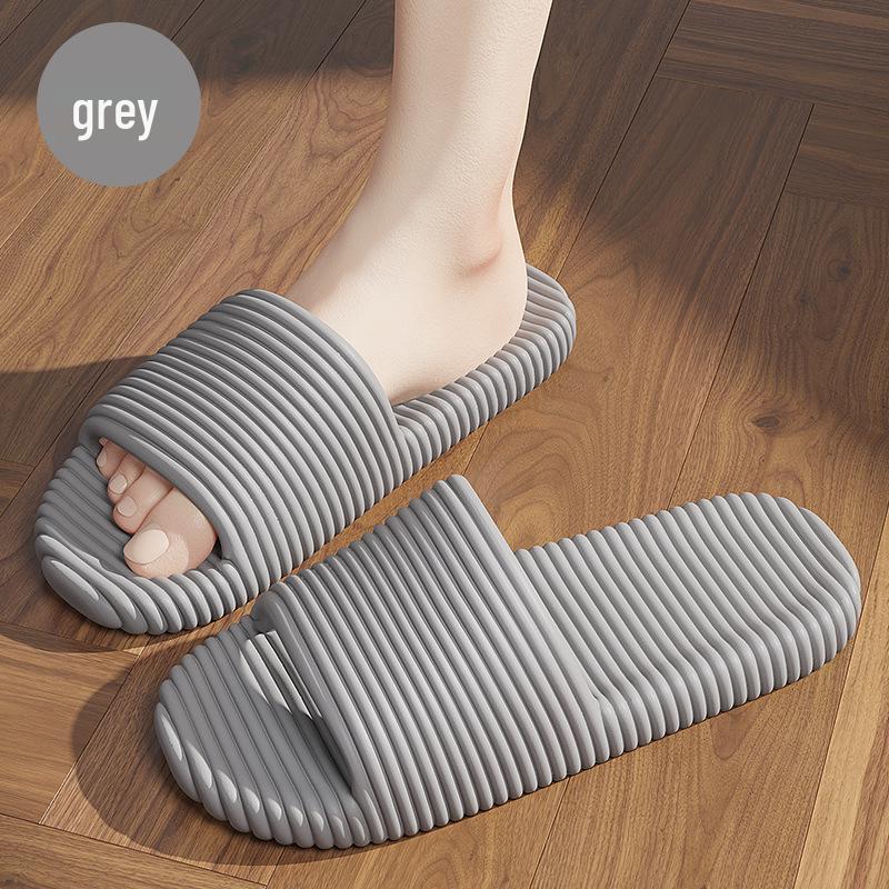 Unisex Striped Summer Bathroom Slippers - Non-Slip Indoor Footwear for Home, Hotel, or Guest Use