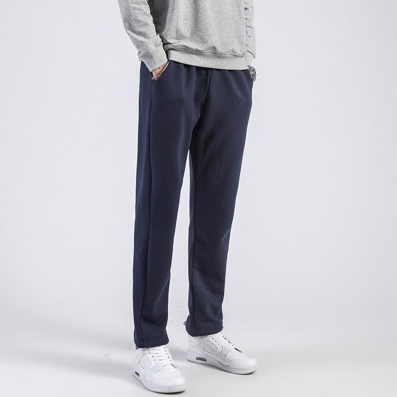 Мужские спортивные штаны для бега Толстые бархатные брюки повседневные прямые брюки Хлопковые спортивные штаны Спортивные беговые шерстяные флисовые зимние брюки для мужчин