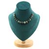 Stones and Minerals. Necklace 15 African Turquoise Beads 8 Mm Stainless Steel Chain Necklace for Women, Men. Custom Size