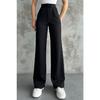 Line Women's Lycra Velcro Closure Black Palazzo Trousers