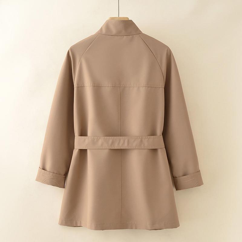 Women S Plus Size Trench Coat Lapel Belted Long Overcoat