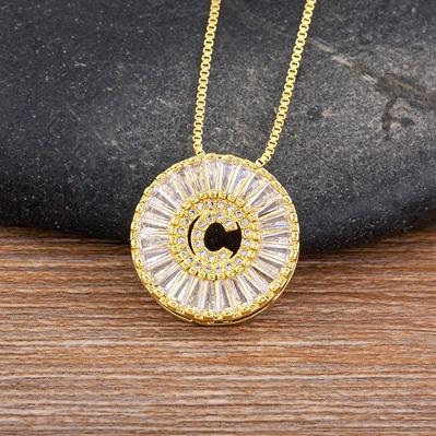 Nidin Name Initials A-Z 26 Zircon Letters Necklace Gold Color Alphabet Clavicle Chain Choker For Women Pendant Collar Jewelry
