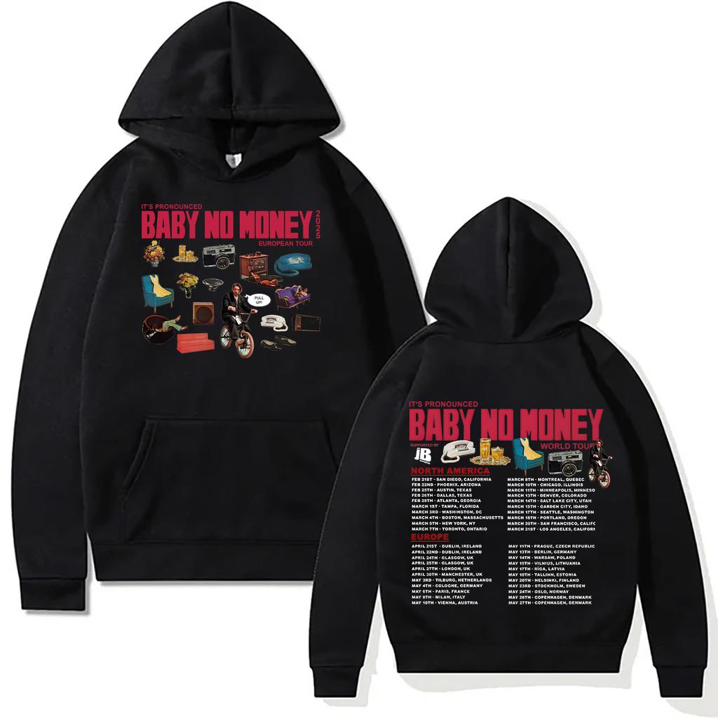 Bbno$ Новые толстовки It's Pronounced Baby No Money European Tour 2025 Толстовка Мужская Женская Пуловеры Harajuku Креативная Осенняя Одежда
