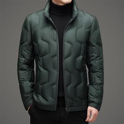 Легкая куртка-пуховик для среднего возраста, повседневная, короткая, 90% утиный пух, осень и зима, новая мужская теплая куртка-стойка, модная куртка-пуховик