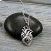 Charm Chain Necklace Anatomical Heart Alloy Plated Anatomical Heart Charm On A Cable Chain Necklace