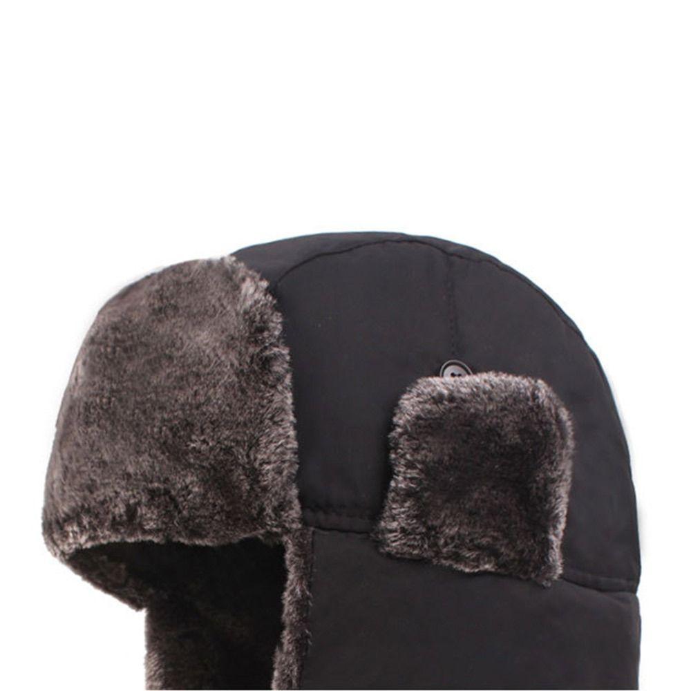 Защита ушей Зимняя кепка-бомбер Ветрозащитная теплая снежная кепка Мужская зимняя ушанка для спорта на открытом воздухе