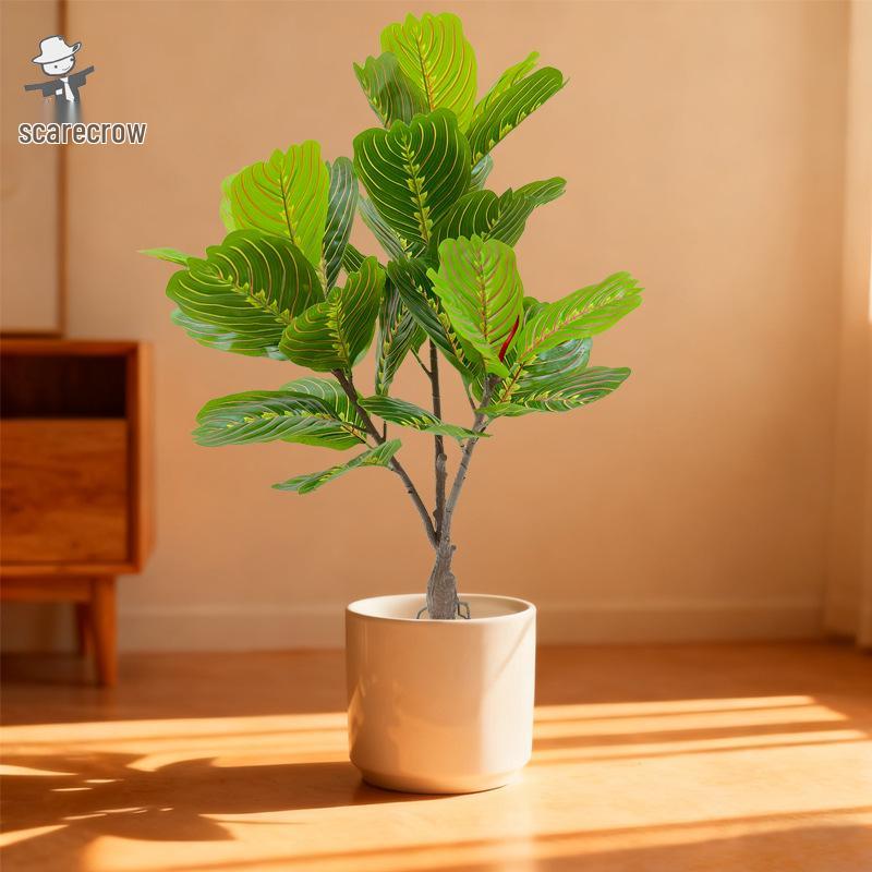 Nordic Style Luxury Fiddle-Leaf Fig Faux Plant - Dragonfly Leaf Potted Tree