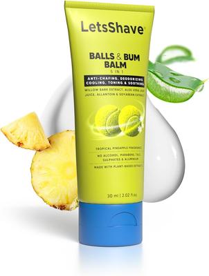 LetsShave Дезодорирующий бальзам для шариков для мужчин | Бальзам против раздражения и натирания для шариков | Содержит алоэ вера и экстракт соевых бобов | 100 мл