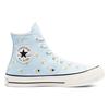Converse Chuck 70 High Embroidered Floral Print - Женские кроссовки Chambray Blue Egret Black 570917C