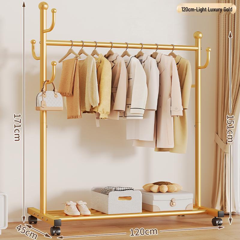 Mobile Floor-Standing Clothes Rack for Bedroom, Balcony, and Dorm – Indoor Hanging and Drying Solution.