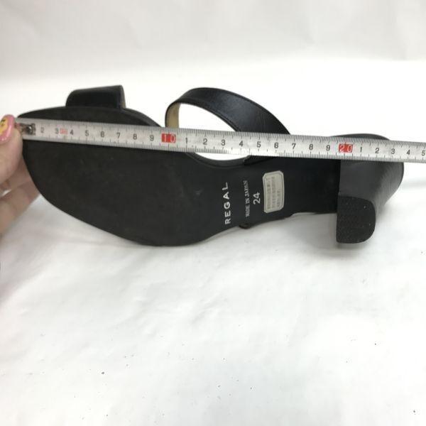 Made In Japan REGAL Mules Sandals 24.0 Black Women High Heels(USED)