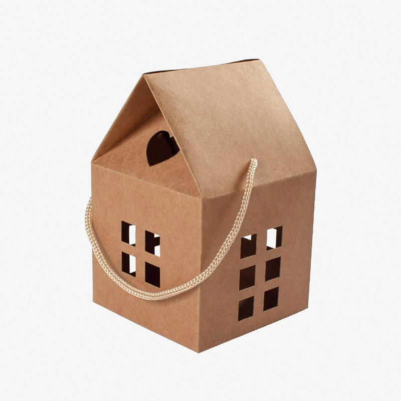 Christmas House Shaped Candy Boxes Party Wedding Cookie Gift Packaging For Kids Favors Treat Bags Multi Pack Options