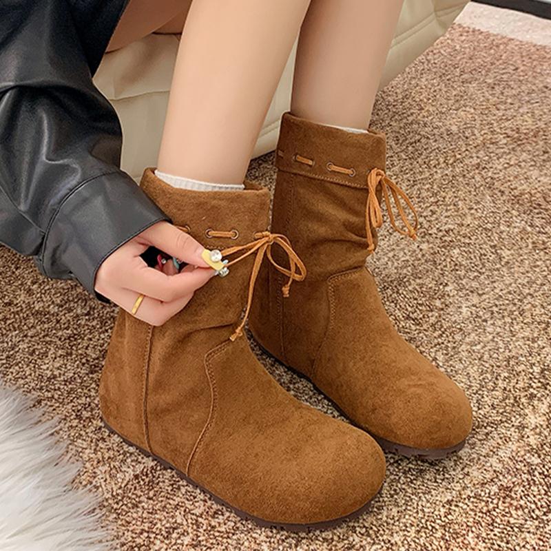 Модные балетки Женские ботильоны Замшевая модная обувь для платья для женщины Повседневные зимние ботинки 2025 Зимние дизайнерские челси ботильоны для женщин